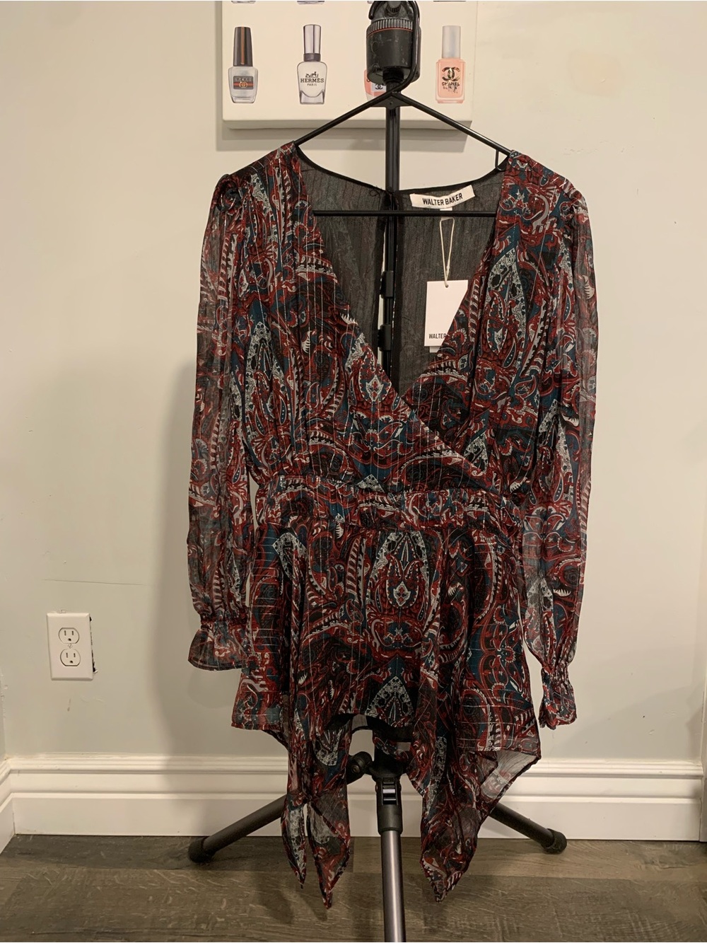 Walter Baker Women's Paisley Blouse in Burgundy Multi -GB012